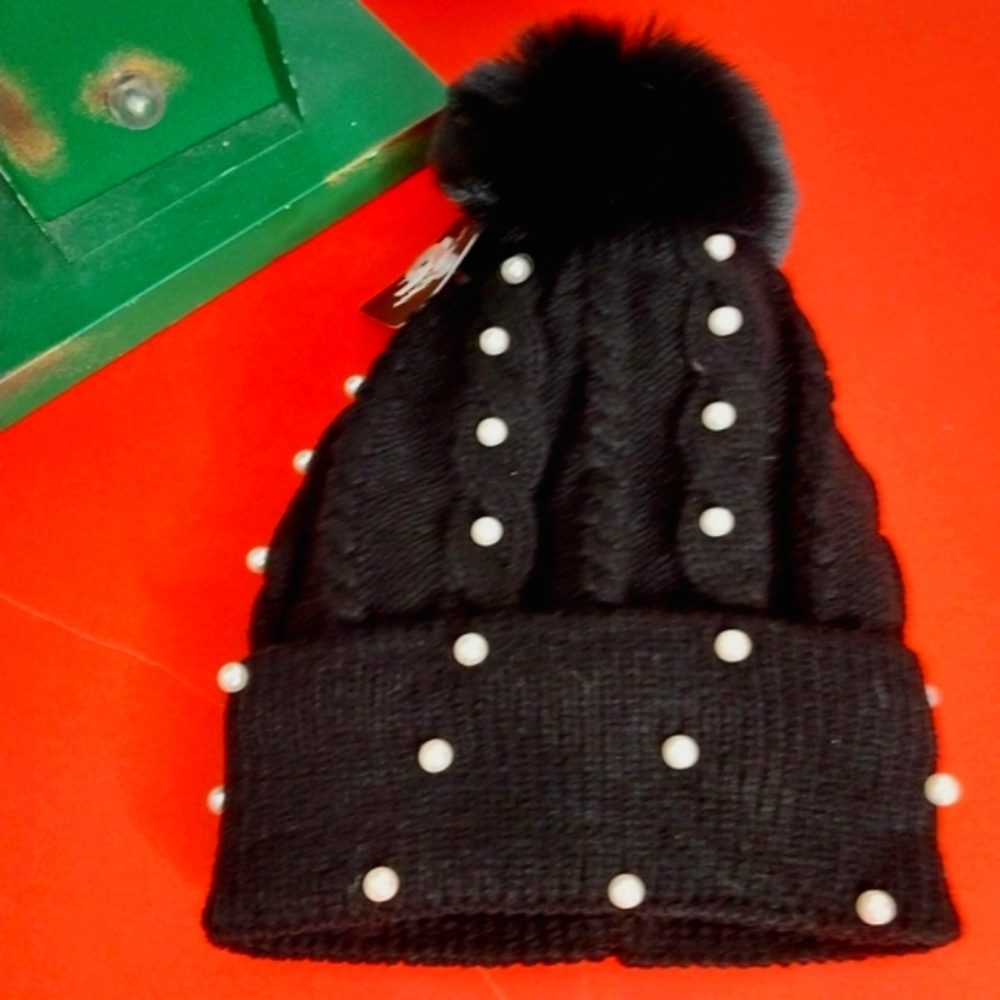 Womens Beanie Warm Hat Fuzzy Knit Ball Cap - Picture 4 of 13